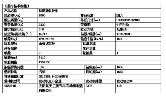 国六福田G9救护车