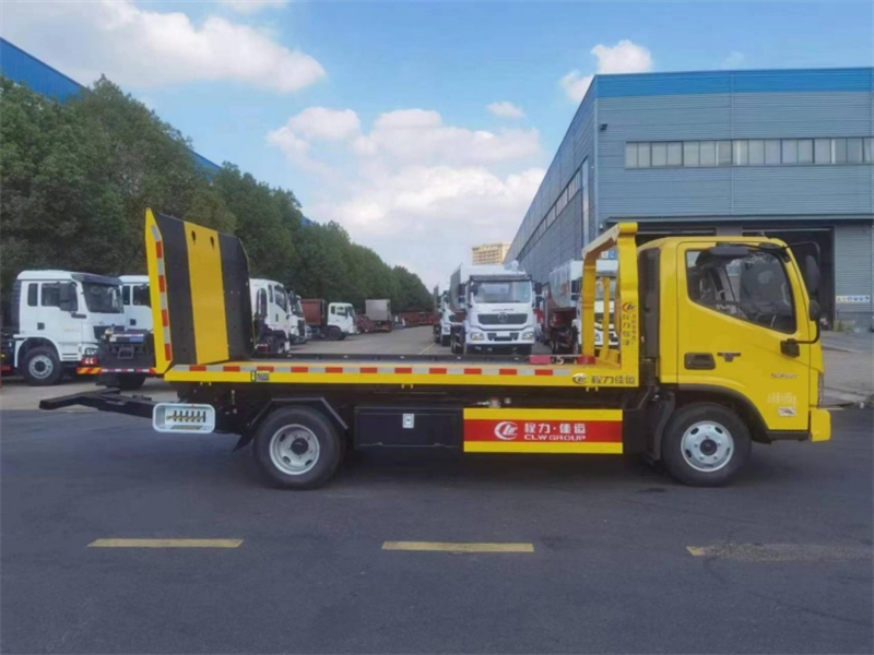 国六蓝牌欧马可一拖二清障车（160马力重载）